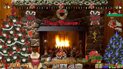 Animated Wallpaper Hd Widescreen Christmas Fireplace Background