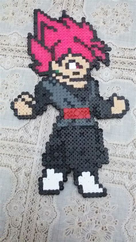 Black Goku Rose Cross Stitch Melting Beads Pixel Art
