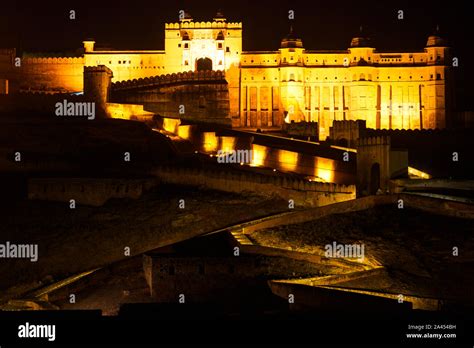 Amber Fort In The Night Stock Photo Alamy