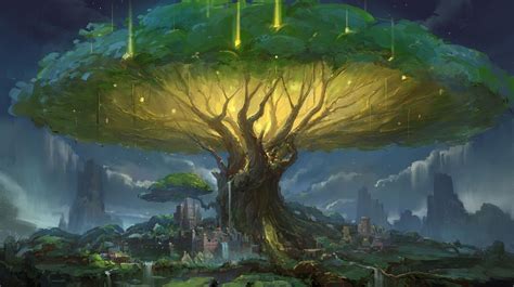 Artstation какое большое дерево луань Чао Fantasy Forest Fantasy