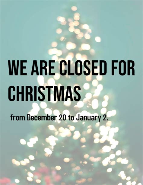 Closed For Christmas Template Postermywall