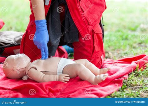 Baby Cpr Dummy First Aid Training Stock Image Image Of Life