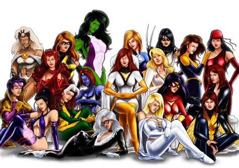 Heroínas de Marvel Female superheroes and villains Comics girls Marvel heroines