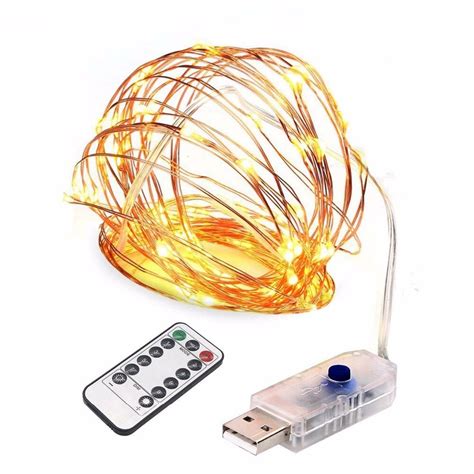 Usb Powered String Light 5m 10m 8 Twinkle Modes Starry Copper Wire