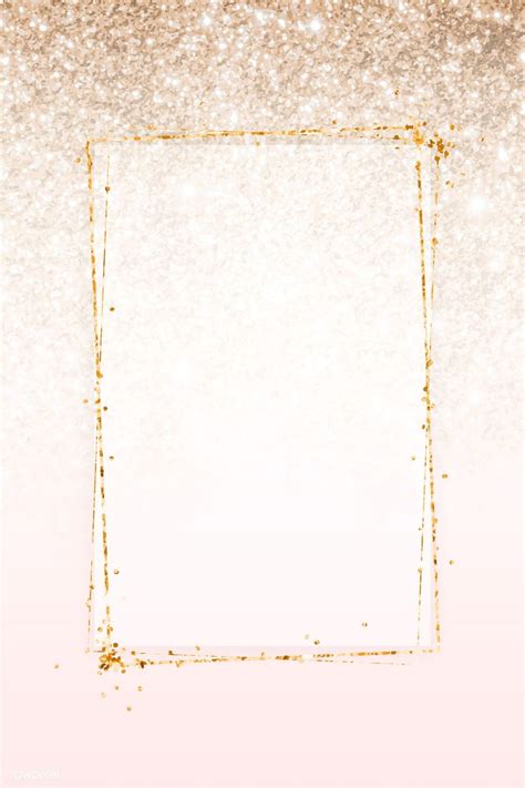 A Gold Glitter Frame On A Pink Background