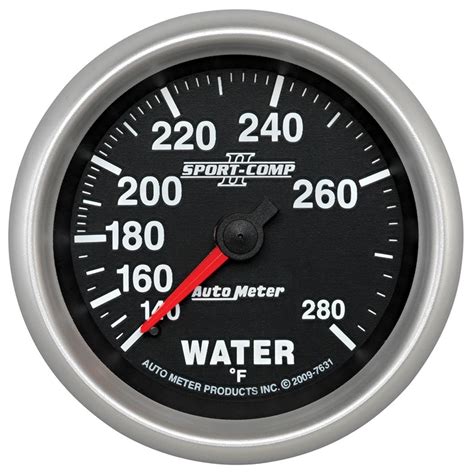 Autometer 2 58in 140 280 Degree Sport Comp Ii Water Temperature Gauge