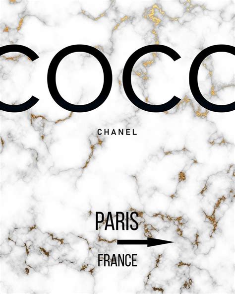 Gold Marble Coco Chanel Wall Art Coco Chanel Poster Coco Chanel Print