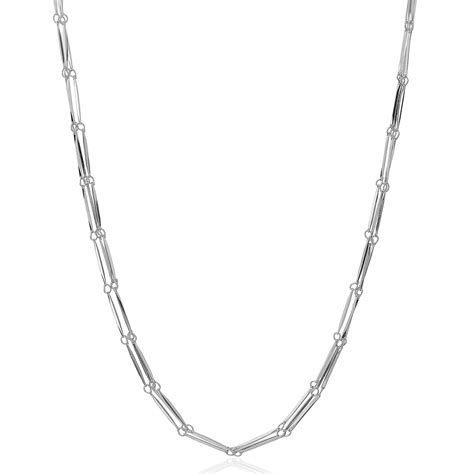 colar choker três fios ródio claro