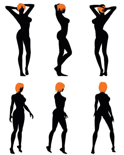Naked Girls With Sexy Legs Silhouette Illustrations Royalty Free