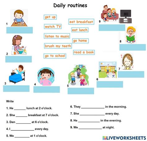 Ficha De My Daily Routine Para A Daily Routine Activities English Hot