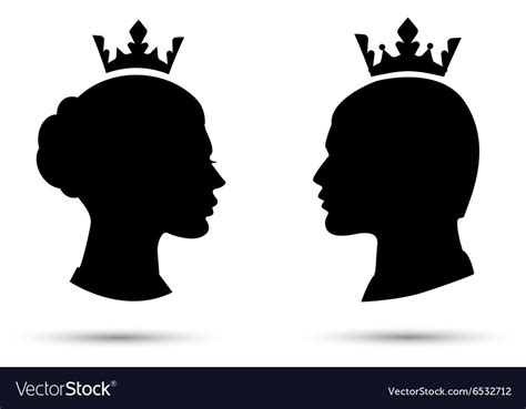 King And Queen Heads King And Queen Face Black Silhouette Of King And