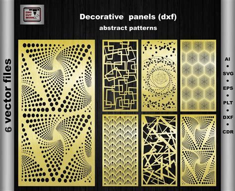 Decorative Interior Panels Vector Abstract Pattern Etsy Geometric