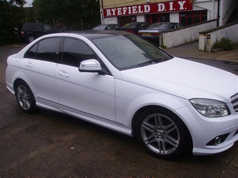 Mercedes c coupe sport paint. Mercedes C Class Wrapped Matte White by Wrapping Cars London