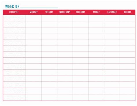 Free Monthly Employee Schedule Template Elegant Monthly Work Schedule