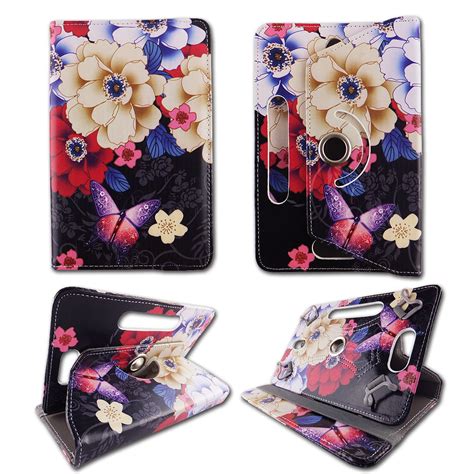 Creamy Flower Butterfly Folio Tablet Case For Acer Iconia Tab A100 7