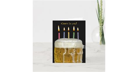 Birthday Candles In Beer Card Au
