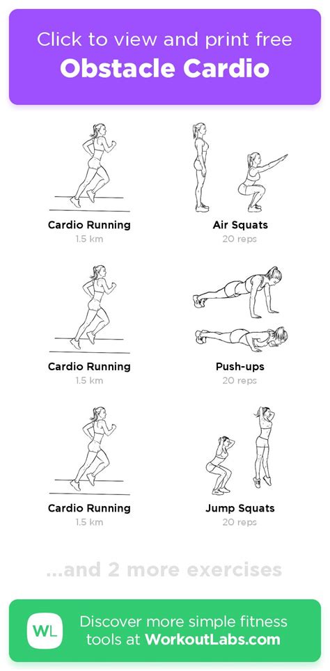 Obstacle Cardio Click To View And Print This Illustrated Exercise