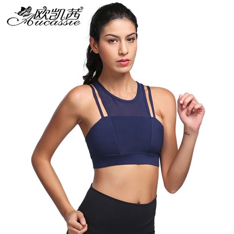 Aucassie Women Quick Dry High Strength Sports Bra For Running Gym Wirefree Padded Shakeproof