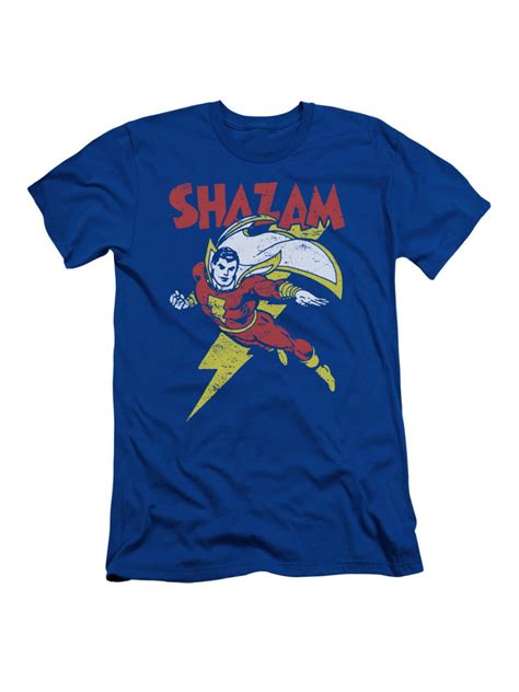 Shazam Dc Comics Superhero Lets Fly Adult Slim T Shirt Tee