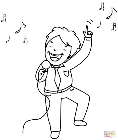 Karaoke Singer Coloring Page Free Printable Coloring Pages