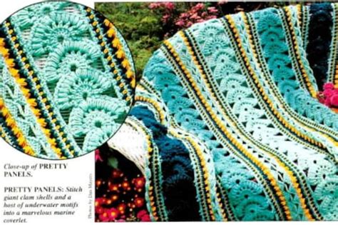 Vintage Crochet Pattern Mile A Minute Panel Afghan Throw Etsy