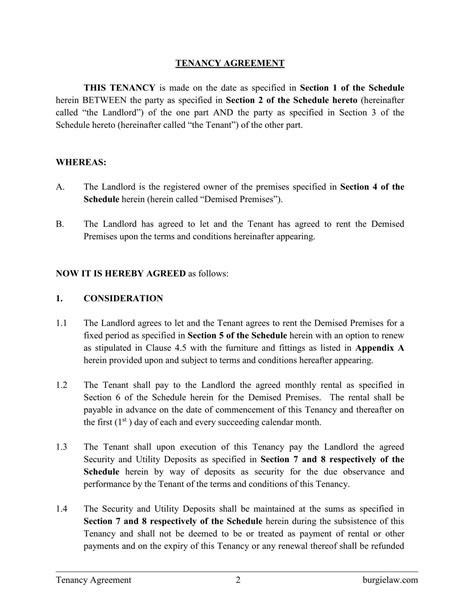 (hereinafter the tenant shall have the option to renew the tenancy of the premises for further term of one (1) year upon the same terms and conditions. Tenancy Agreement Template - BurgieLaw