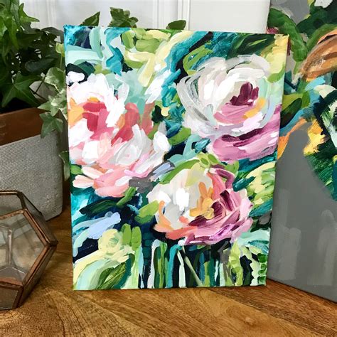 Small Abstract Floral Paintings How To Paint With Acrylics On Canvas