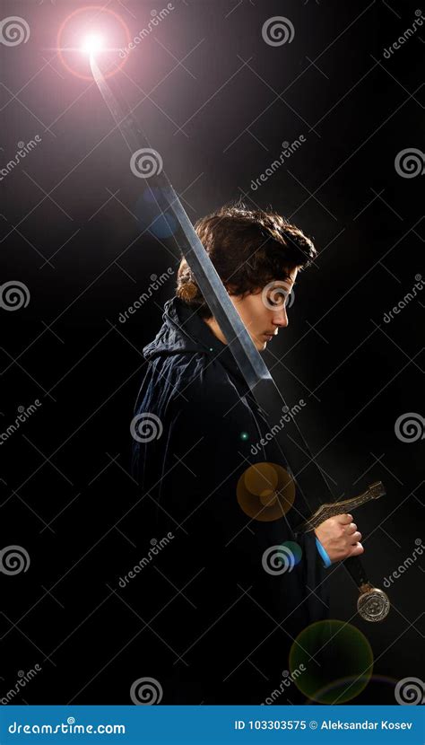 A Boy With Sword Stock Image Image Of Hero Person 103303575