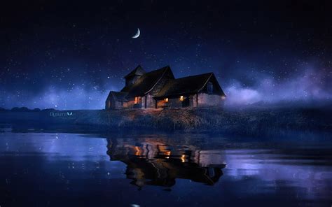 1920x1200 Resolution House Reflected In The Lake 1200p Wallpaper