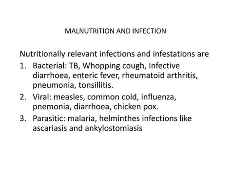 Malnutrition And Infection Ppt