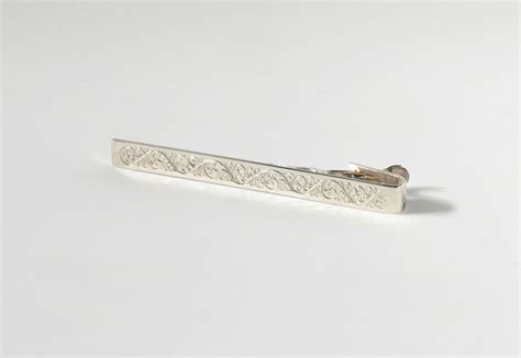 Sterling Silver Engraved Tie Bar