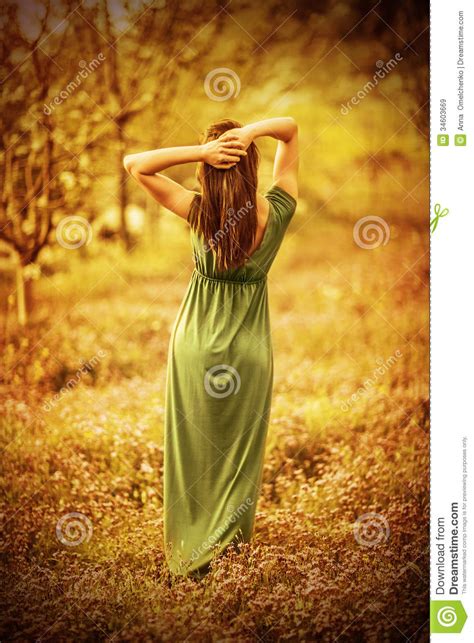 Sensual Nymph In Autumn Garden Stock Image Image Of Female Outside