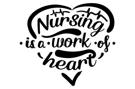 Download Nursing is a work of heart SVG Cut file by Creative ...