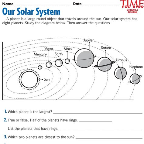 Space Printables Time For Kids Third Grade