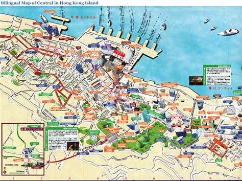 Hong Kong Central Map Detailed Hong Kong Central