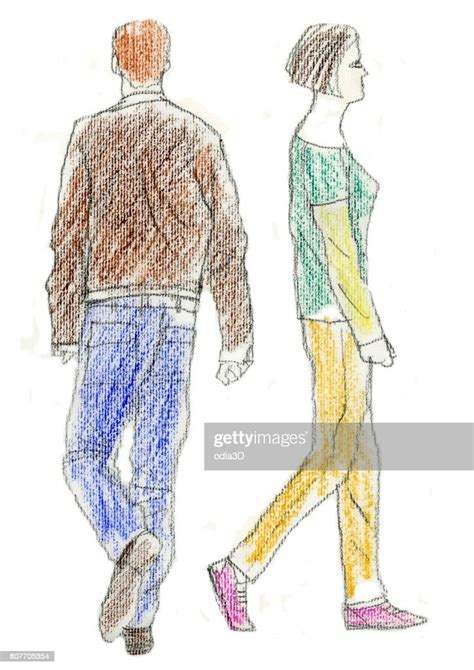 Two People Walked High Res Vector Graphic Getty Images