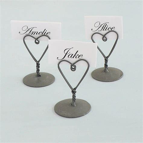 Set Of Eight Heart Name Place Holders White Gold By The Wedding Of My De7