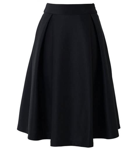 women high waist full a line pleated swing dress midi skirt black c611vqx6u5b