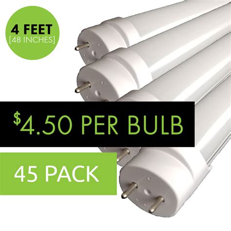 T8 8ft led shop light bulbs 45w 72w 120w single pin fa8 8 foot led shop lights. LED T8 Bulbs (48in) | $4.50 Per Bulb 45-Pack | Single-End, 2100 Lumens