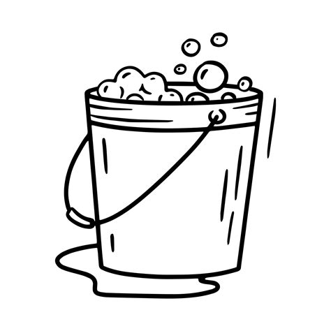 Bucket With Foam And Bubbles Linear Icon 3175256 Vector Art At Vecteezy
