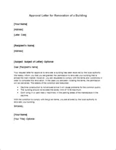 Notice delay renovation work extension : Approval Letter for Renovation of a Building ...