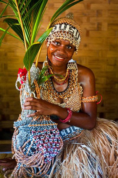 South Pacific Stock Photos Solomon Island Woman In Bride Price Dress