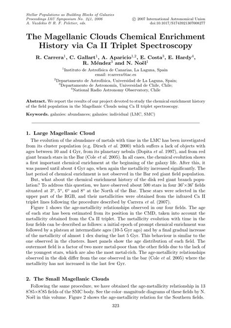 Pdf The Magellanic Clouds Chemical Enrichment History Via Ca Ii