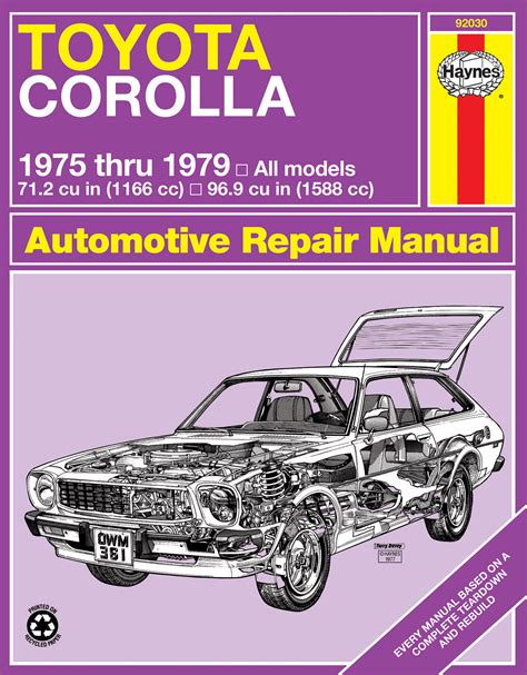 Toyota Corolla Haynes Repair Manuals And Guides