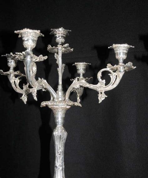 Pair Victorian Rococo Silver Plate Candelabras Candles Sheffield