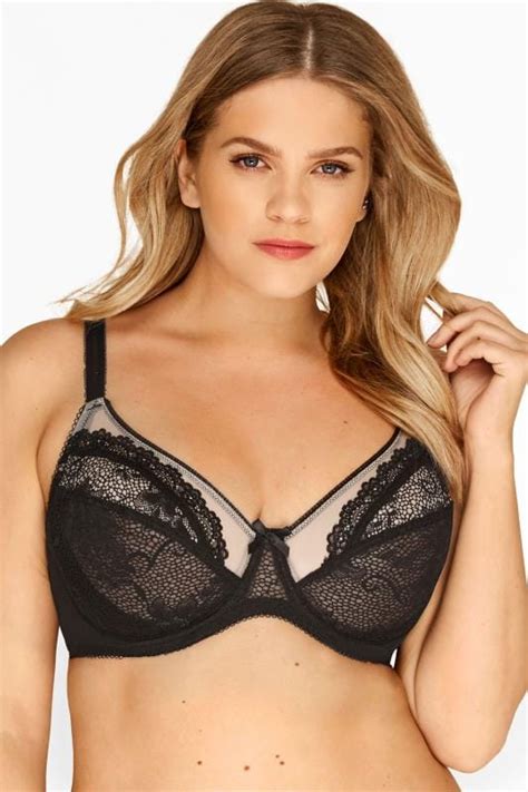 Black Nude Wired Lace Bra Sizes 38D To 48G Yours Clothing