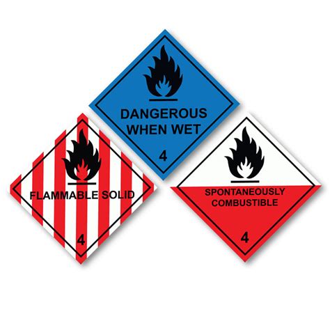 Hazard Warning Diamonds Class Flammable Solids Single Label