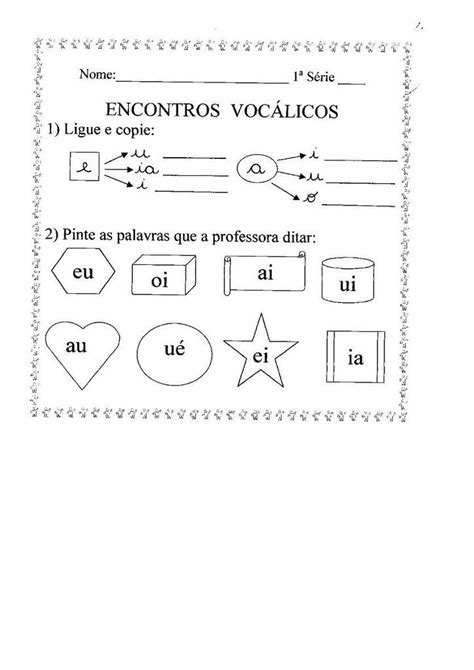 Alegria de Aprender na Educação Infantil ENCONTRO VOCÁLICO Vocalicos Encontro vocálico