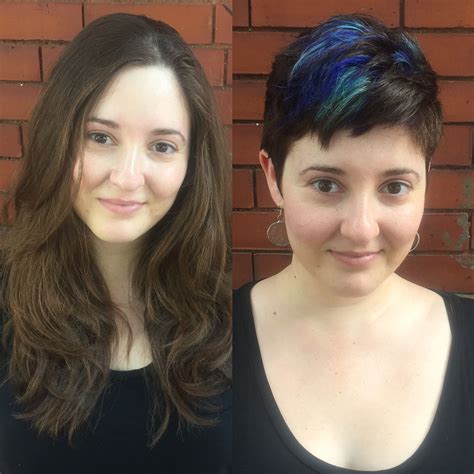 30 Photos Show How People Look Before And After Their Hair Transformation Long To Short Hair