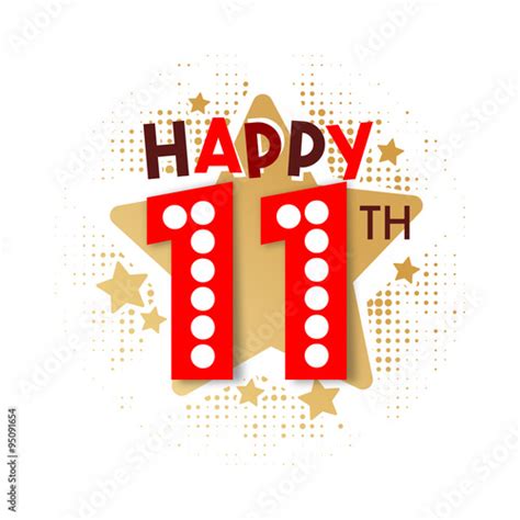 Happy 11th Birthday Stock Vector Adobe Stock